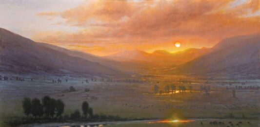 landscape painting - Thomas Kegler, "Where the Buffalo Roam, Isaiah 40:31," 2024, oil, 30 x 40 in., Private collection, Studio from plein air study